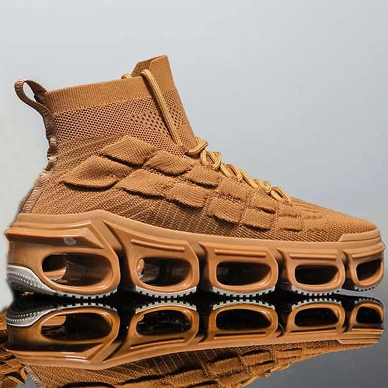 LZDZN Mens Boots For Men Chelsea Shoes High Top Sneakers Men's Brown White Black Size Man Shoe Casual Fashion Sneaker