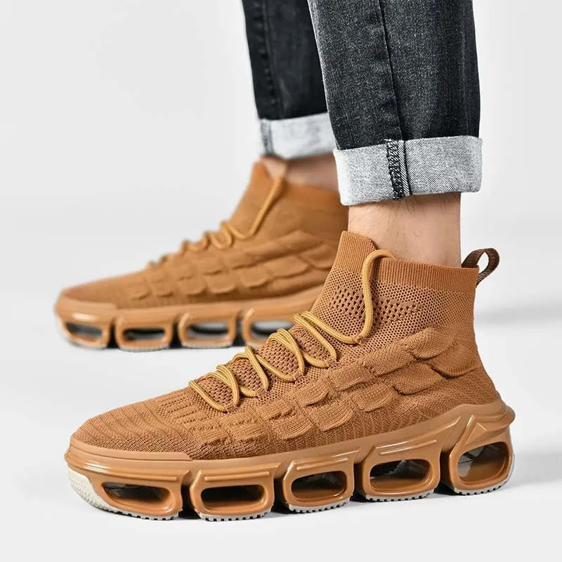 LZDZN Mens Boots For Men Chelsea Shoes High Top Sneakers Men's Brown White Black Size Man Shoe Casual Fashion Sneaker