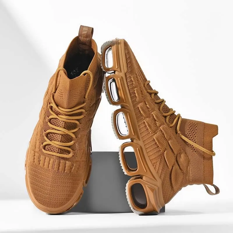 LZDZN Mens Boots For Men Chelsea Shoes High Top Sneakers Men's Brown White Black Size Man Shoe Casual Fashion Sneaker