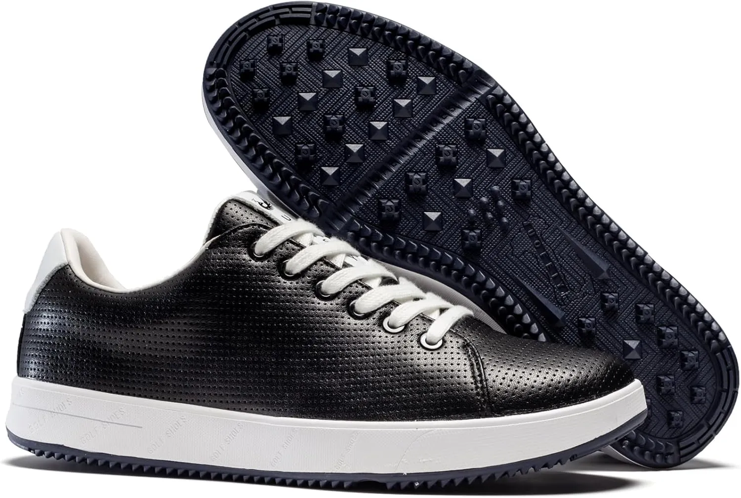 Men's Golf Shoes Professional Spikeless Leather Sneakers Non Slip Low Top Lightweight Comfort Travel Walking Shoes