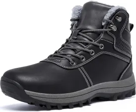 Mens Winter Waterproof Snow Boots Warm Fur Lined Hiking Boot Lightweight Non Slip Outdoor Insulated Shoes