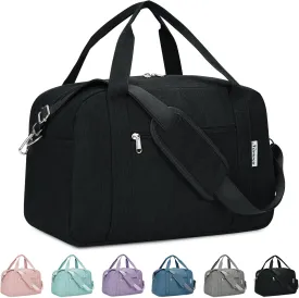 Narwey 18" Carry on Bag Underseat for Airplane Spirit Airlines Personal Item Travel Bag 18x14x8 Small Duffle Bag Duffel Bag Gym Weekender Overnight Bag with Wet Pocket for Women and Men (Black)