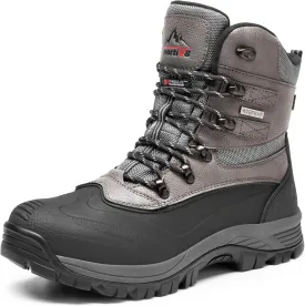 NORTIV 8 Men's Insulated Waterproof Construction Rubber Sole Winter Snow Ski Boots