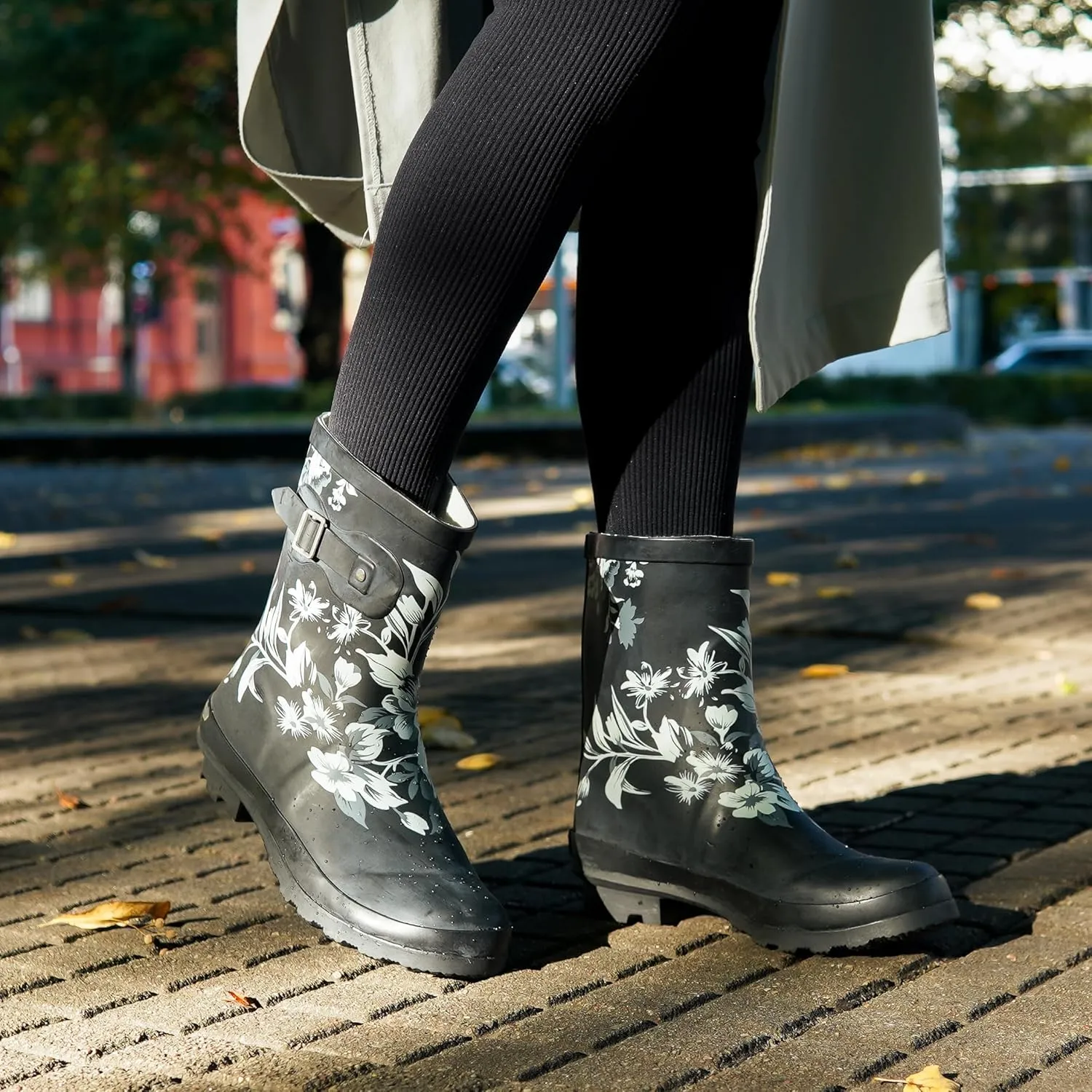 NORTY Rubber Boots for Women - Waterproof Above-Ankle Rain Shoes for Work and Recreation - All-Weather Outdoor Footwear - Runs 1/2 Size Large