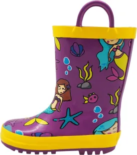 NORTY Rubber Rain Boots for Kids - Waterproof Rubber Boots Boys and Girls Solid & Printed Rainboots for Toddlers and Kids