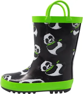 NORTY Rubber Rain Boots for Kids - Waterproof Rubber Boots Boys and Girls Solid & Printed Rainboots for Toddlers and Kids