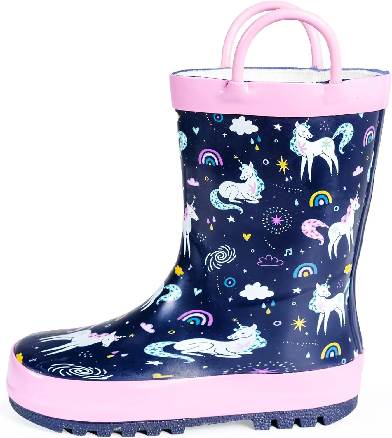 NORTY Rubber Rain Boots for Kids - Waterproof Rubber Boots Boys and Girls Solid & Printed Rainboots for Toddlers and Kids