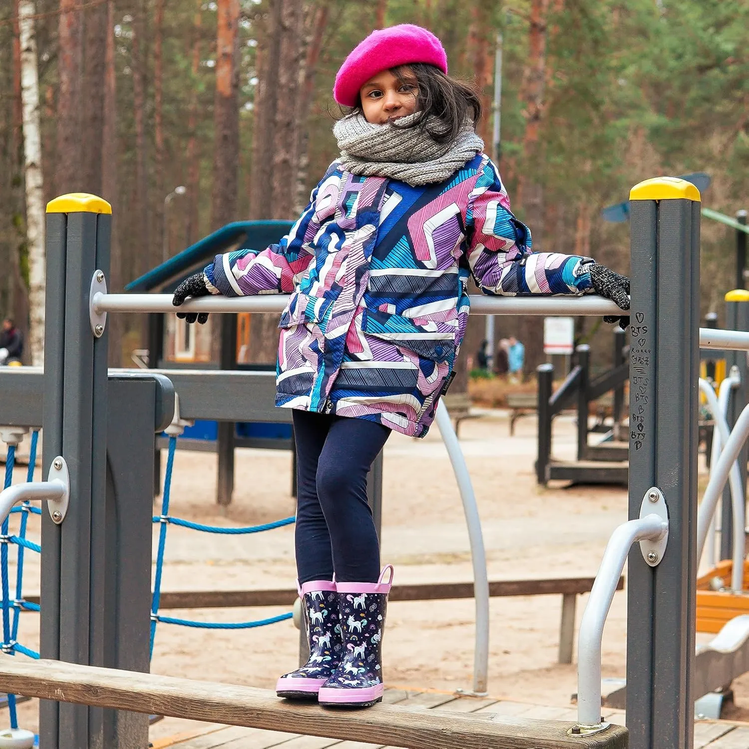NORTY Rubber Rain Boots for Kids - Waterproof Rubber Boots Boys and Girls Solid & Printed Rainboots for Toddlers and Kids