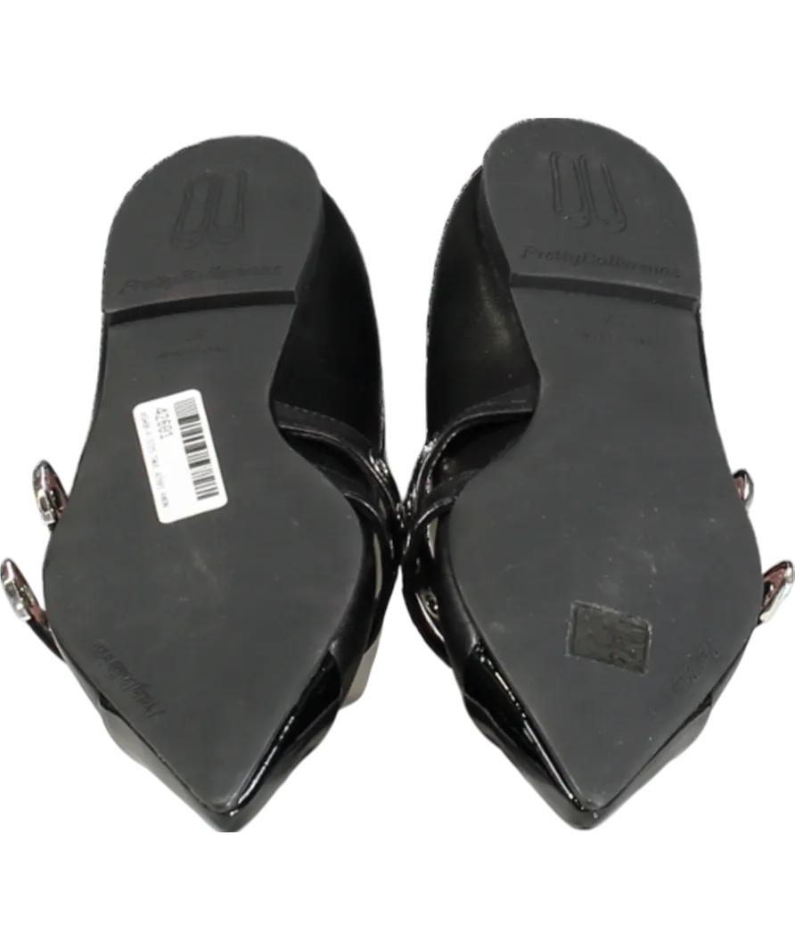 PRETTY BALLERINAS Black Ella Pointed Flat Shoes UK 4 EU 37 👠