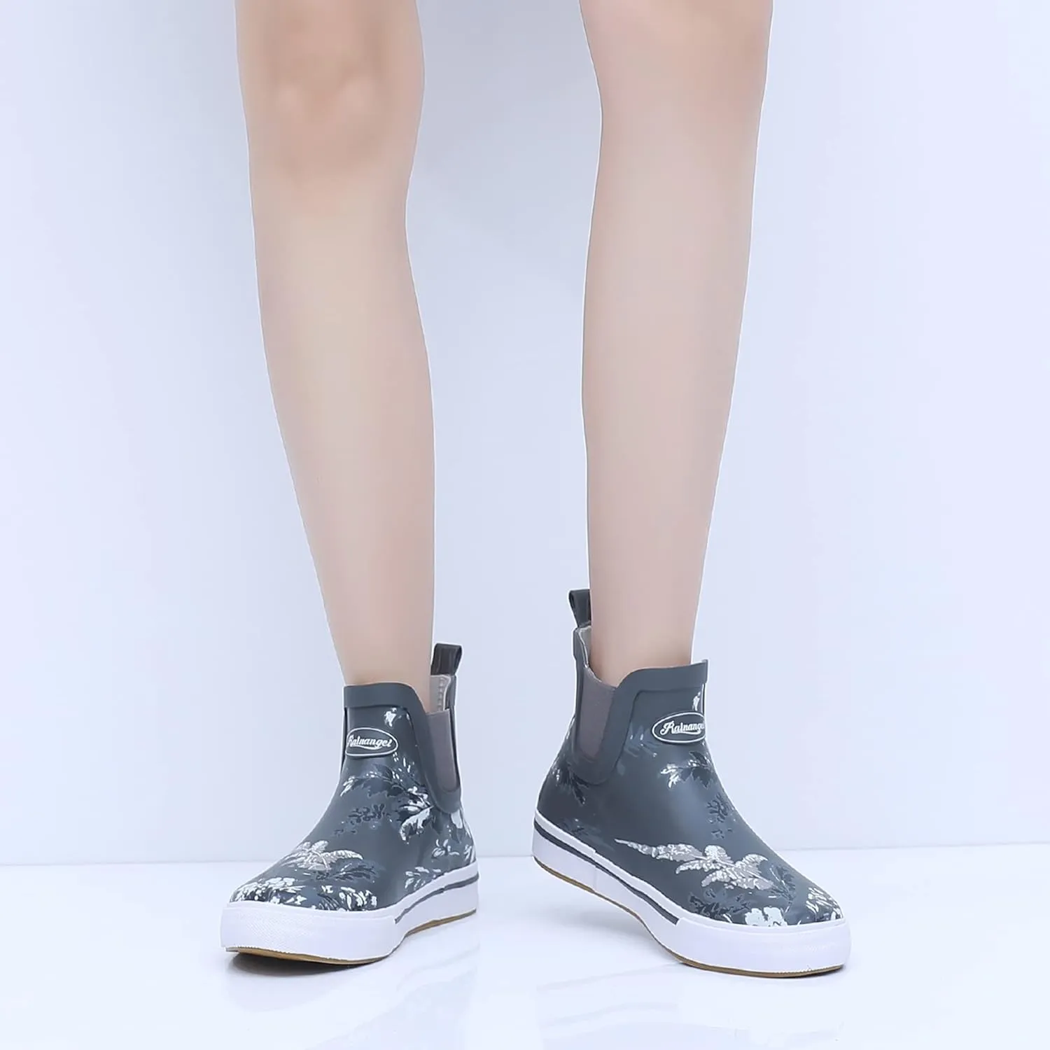 Rain Boots for Women and Men,Unisex Ankle Rain Shoes Anti-Slipping Rainboots with Comfortable Lightweight Garden Rubber Rain Boot and Outdoor Work Shoes,Waterproof Fishing Deck Boots