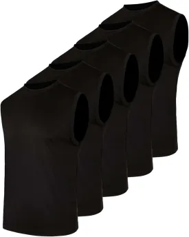 Real Essentials 5 Pack: Men's Mesh Active Athletic Tech Tank Top - Workout & Training Activewear (Available in Big & Tall)