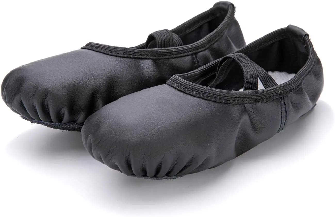 RoseMoli Ballet Shoes for Girls/Toddlers/Kids/Women, Leather Yoga Shoes/Ballet Slippers for Dancing