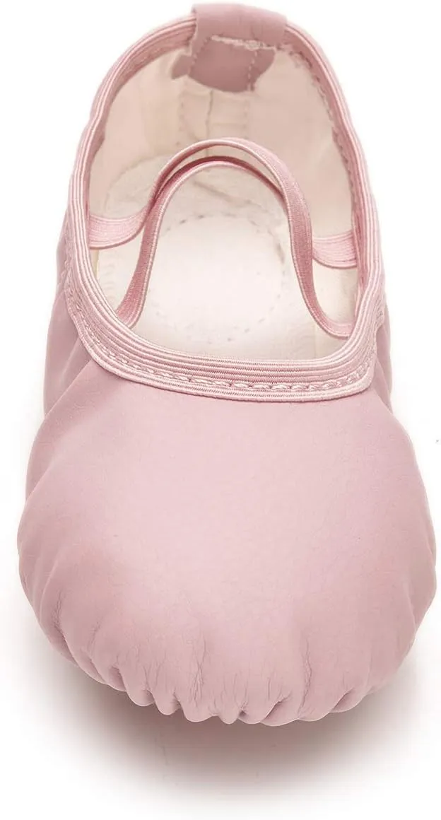 RoseMoli Ballet Shoes for Girls/Toddlers/Kids/Women, Leather Yoga Shoes/Ballet Slippers for Dancing
