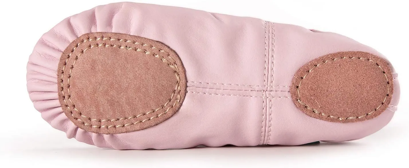 RoseMoli Ballet Shoes for Girls/Toddlers/Kids/Women, Leather Yoga Shoes/Ballet Slippers for Dancing