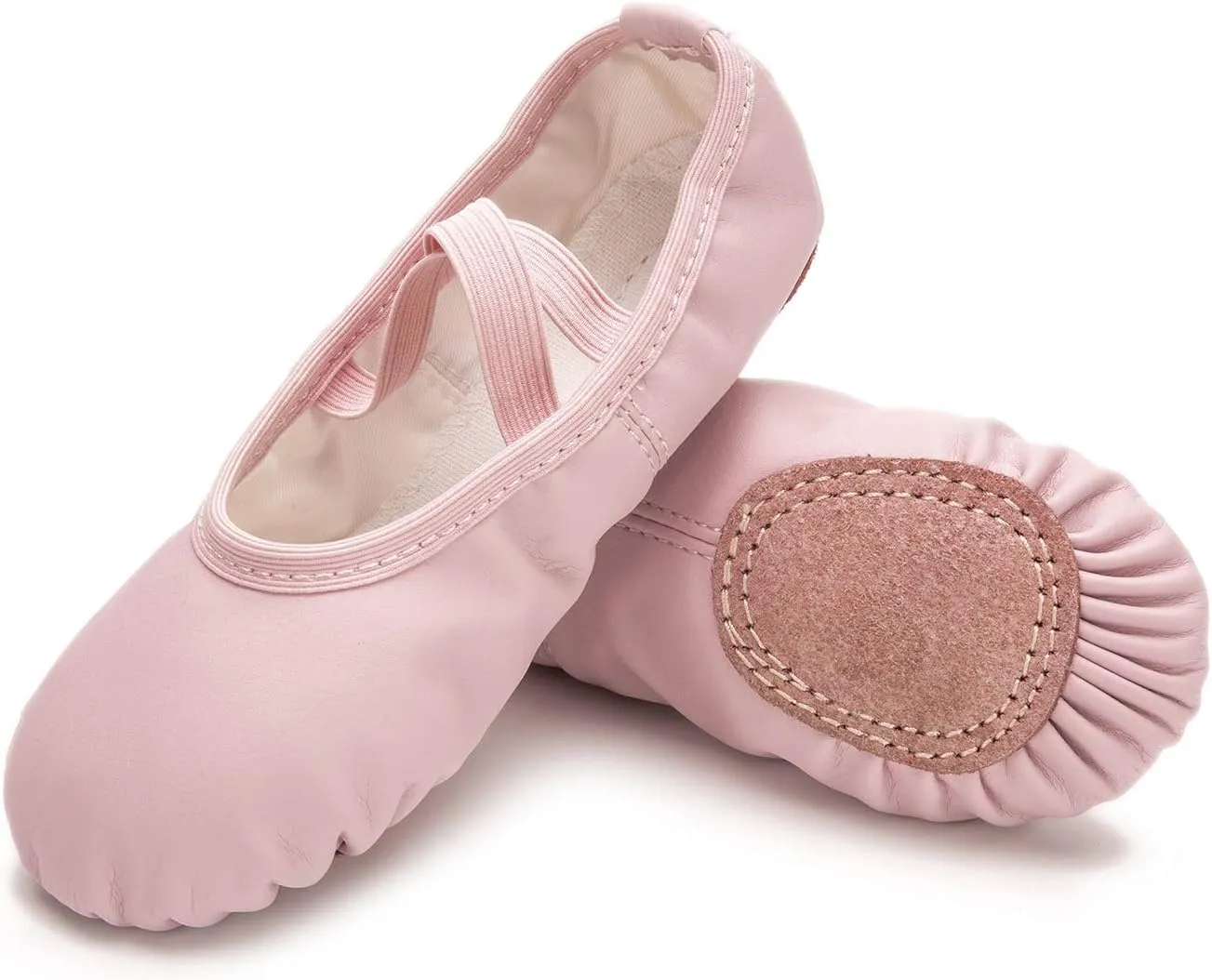 RoseMoli Ballet Shoes for Girls/Toddlers/Kids/Women, Leather Yoga Shoes/Ballet Slippers for Dancing