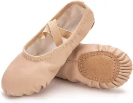 RoseMoli Ballet Shoes for Girls/Toddlers/Kids/Women, Leather Yoga Shoes/Ballet Slippers for Dancing