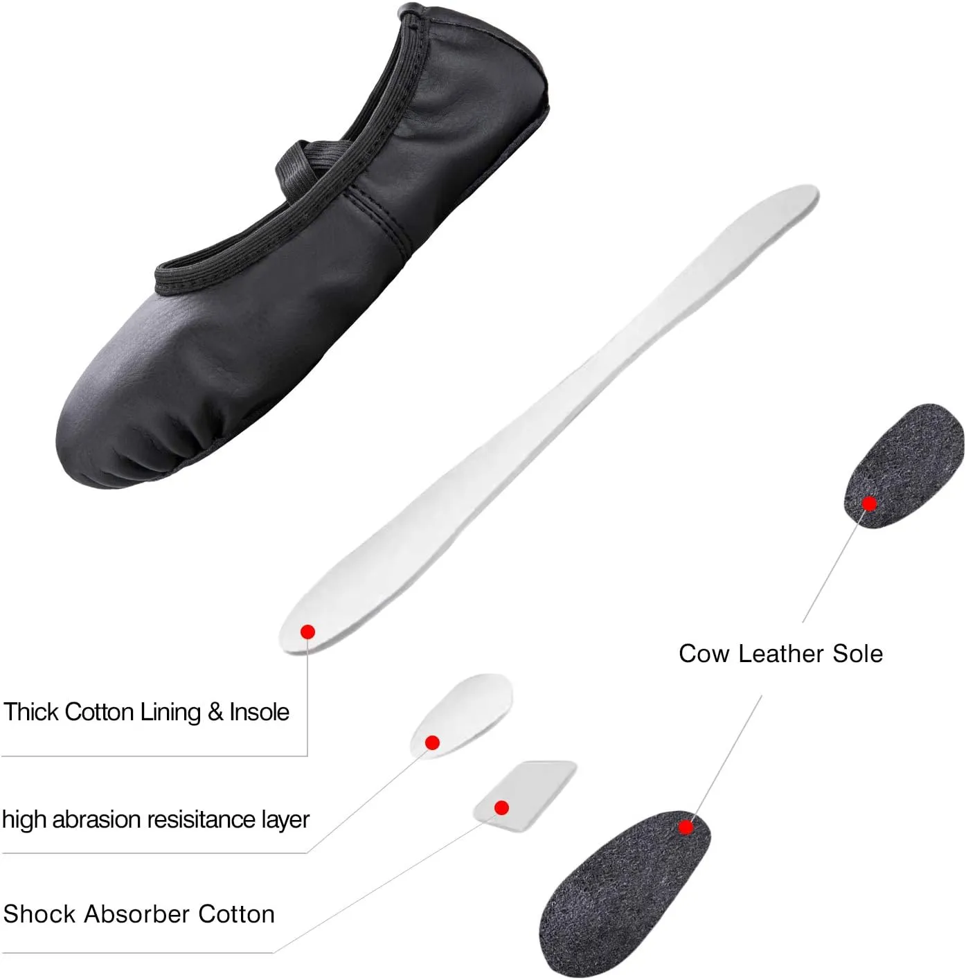 RoseMoli Ballet Shoes for Girls/Toddlers/Kids/Women, Leather Yoga Shoes/Ballet Slippers for Dancing