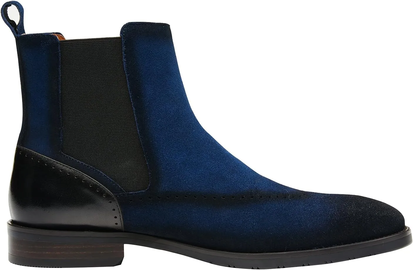 Santimon Mens Suede Chelsea Boots Wingtip Leather Brogue Boots Non Slip Formal Dress Casual Work Boots For Men