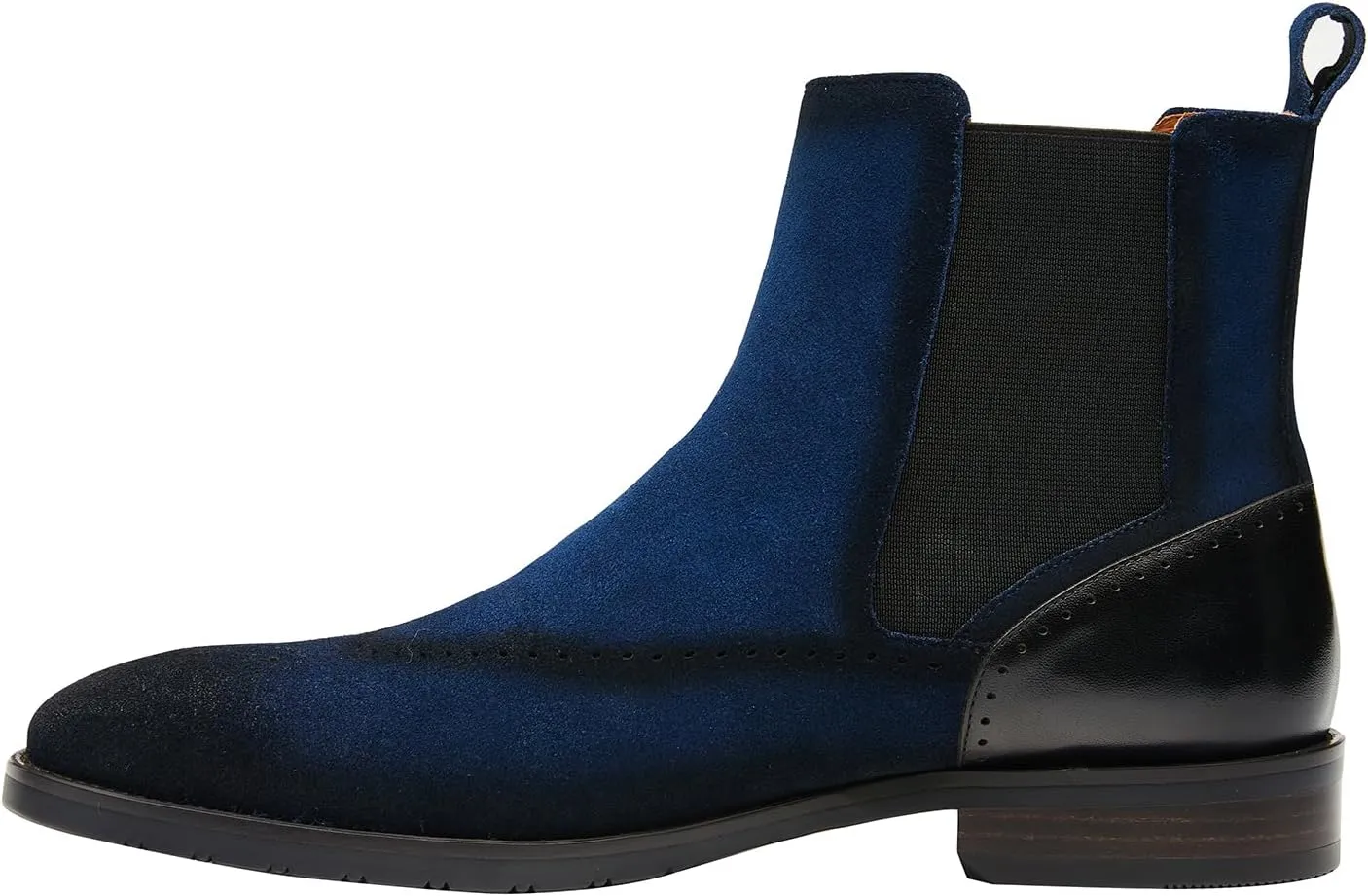 Santimon Mens Suede Chelsea Boots Wingtip Leather Brogue Boots Non Slip Formal Dress Casual Work Boots For Men