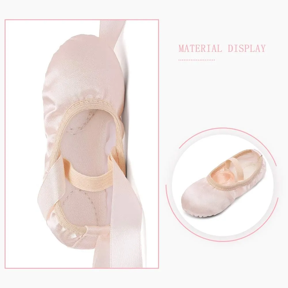 Stelle Ballet Shoes for Girls Satin/Ribbons Ballet Slippers Dance Shoes(Toddler/Little/Big Kids)