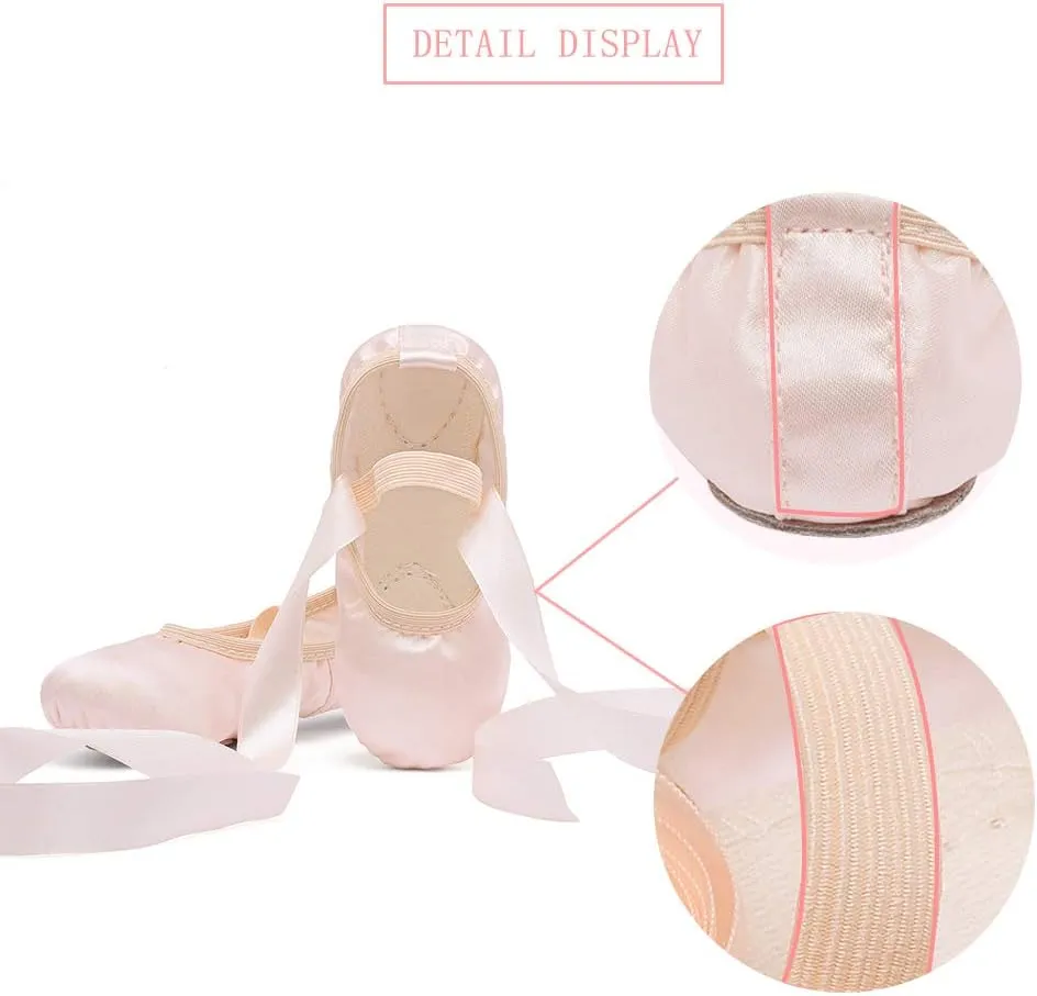 Stelle Ballet Shoes for Girls Satin/Ribbons Ballet Slippers Dance Shoes(Toddler/Little/Big Kids)