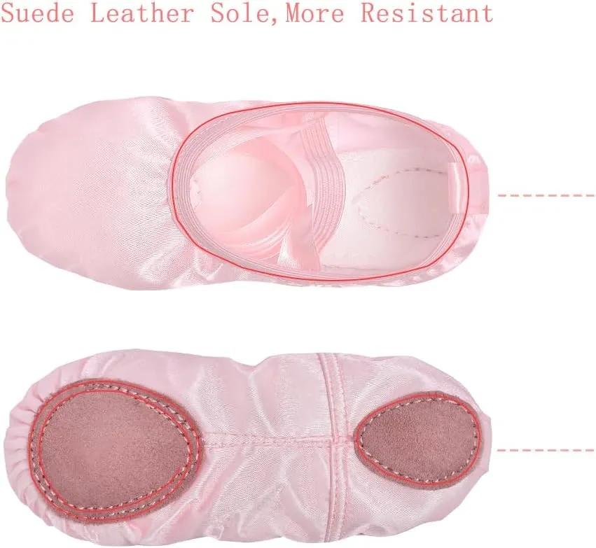 Stelle Ballet Shoes for Girls Satin/Ribbons Ballet Slippers Dance Shoes(Toddler/Little/Big Kids)