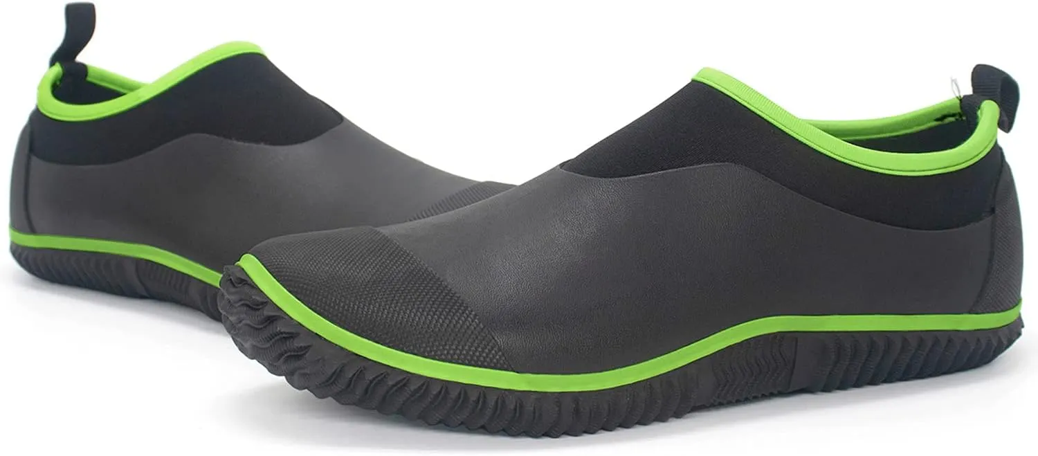 SWIFTFROG Mens Garden Boots - Unisex Waterproof Ankle Slip-On Footwear Rubber Rain Boots for Men Women Outdoor,Camping,Gardening