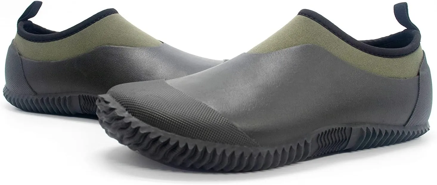 SWIFTFROG Mens Garden Boots - Unisex Waterproof Ankle Slip-On Footwear Rubber Rain Boots for Men Women Outdoor,Camping,Gardening