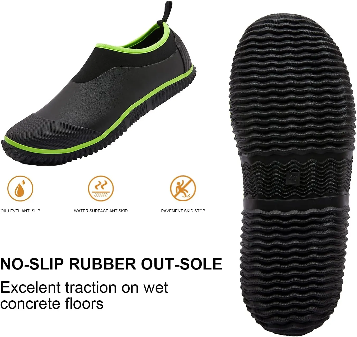SWIFTFROG Mens Garden Boots - Unisex Waterproof Ankle Slip-On Footwear Rubber Rain Boots for Men Women Outdoor,Camping,Gardening