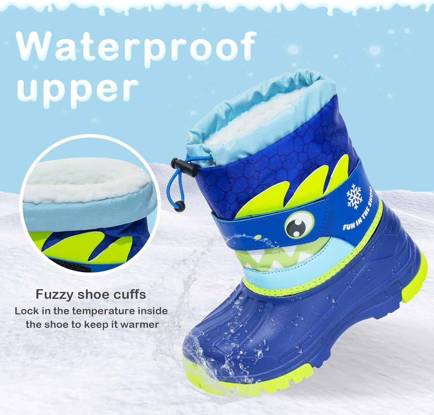 Toddler Warm Boots Girls Winter Snow Boots Child Rain Boot Waterproof Shoes Outdoor