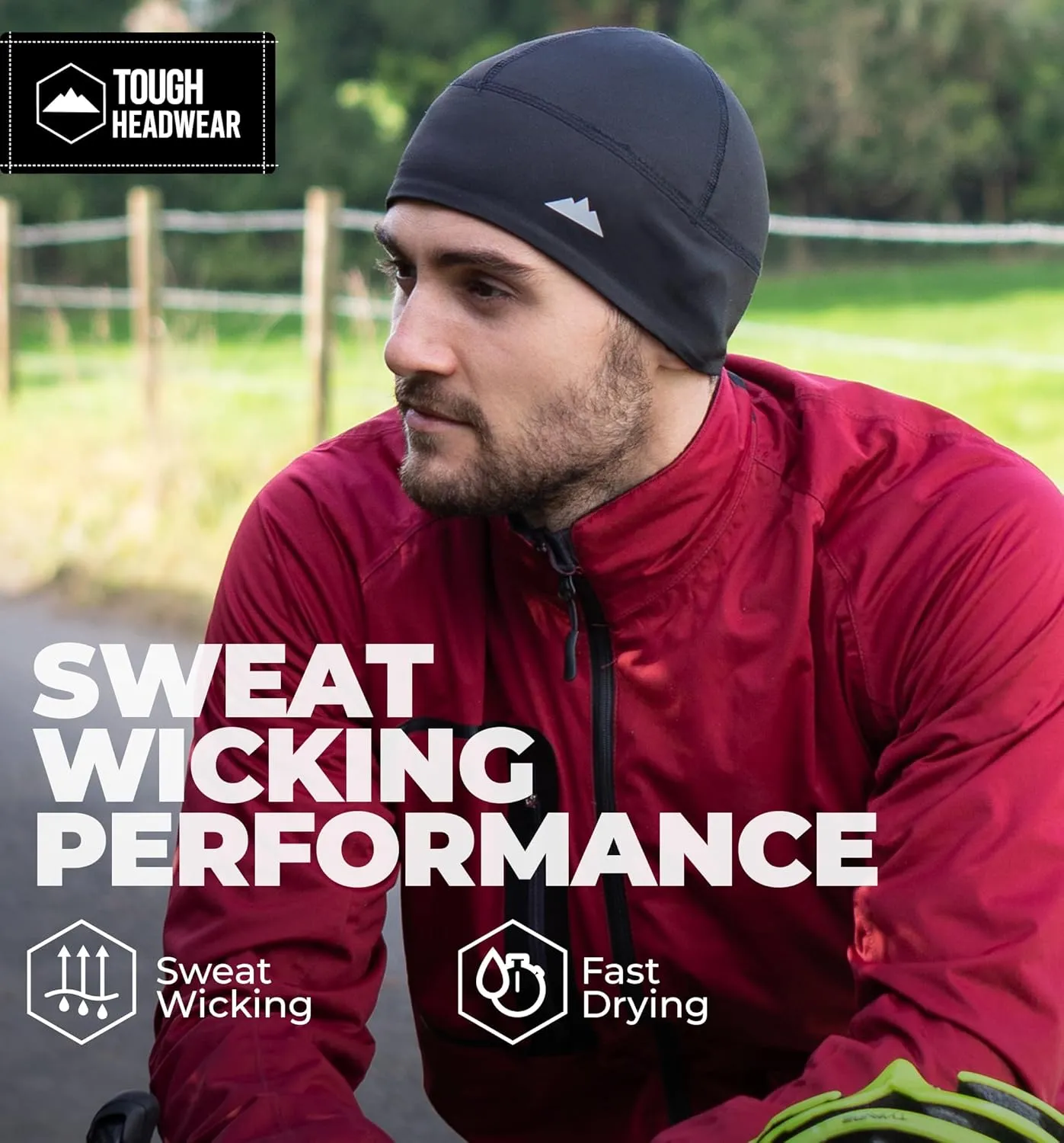 Tough Headwear Skull Cap for Men-Motorcycle Head Cap,Sweat Caps for Men, Skull Cap Helmet Liner,Running Beanie Parent