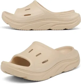 Unisex Adult Recovery Slides, Women and Mens Plantar Fasciitis Thick Cushion Sandals with Arch Support, Orthotic Athletic Comfortable Lightweight Slippers for Indoor Outdoor