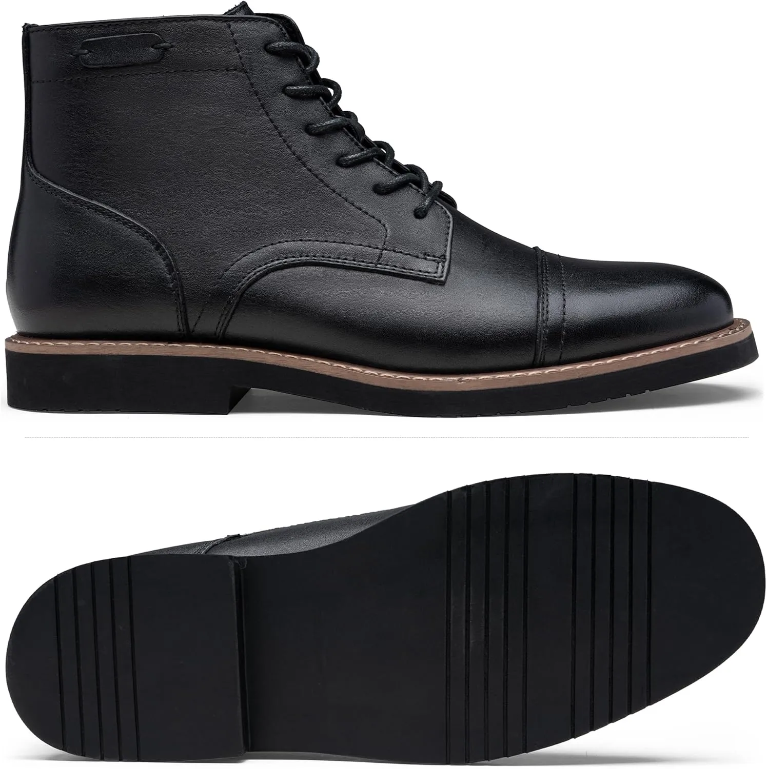 Vostey Men Boots Leather Cap Toe Casual Boots Chukka Fashion Dress Boots for Men