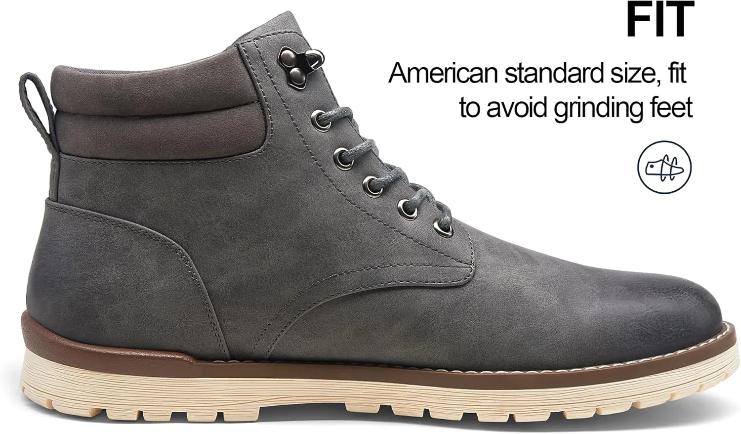 Vostey Men Boots Leather Cap Toe Casual Boots Chukka Fashion Dress Boots for Men