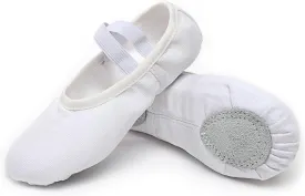 White Ballet Shoes Girls Canvas Dance Shoes Stretch Split Sole Ballet Slippers Flats for Perform Dance Yoga
