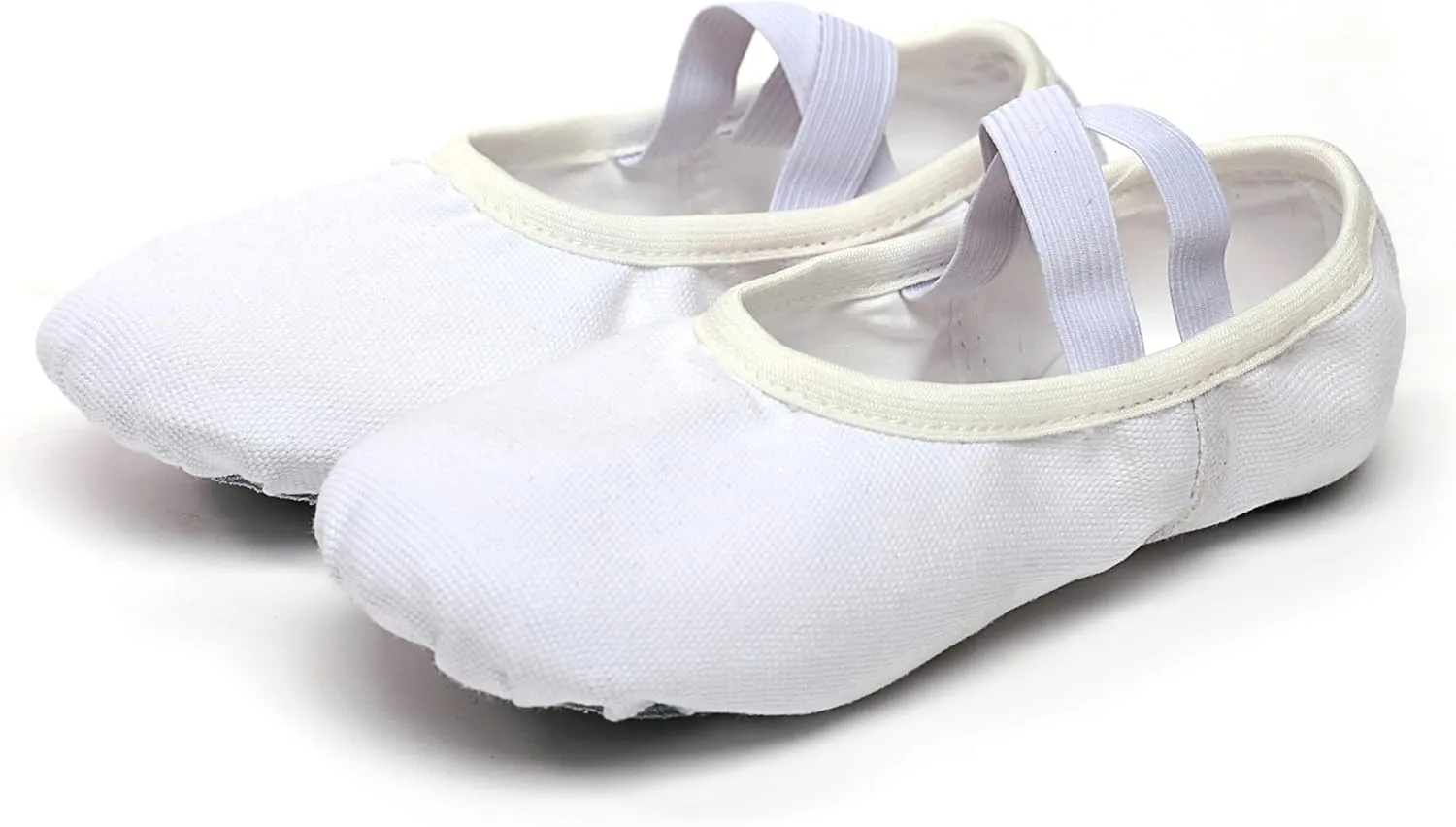 White Ballet Shoes Girls Canvas Dance Shoes Stretch Split Sole Ballet Slippers Flats for Perform Dance Yoga