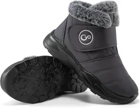 Winter Snow Boots for Women Waterproof: Fur Lined Warm Womens Boots Anti Slip Hook Loop Comfortable Booties Outdoor