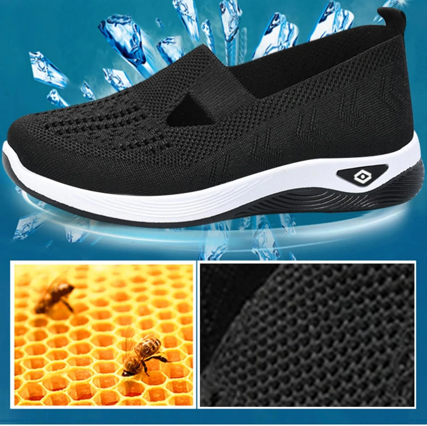Women's Casual Sneakers  Lightweight & Breathable Mesh Slip-On Walking Shoes, Easy to Wear, Anti-Slip Sole, Perfect for Work, Travel & Everyday Comfort