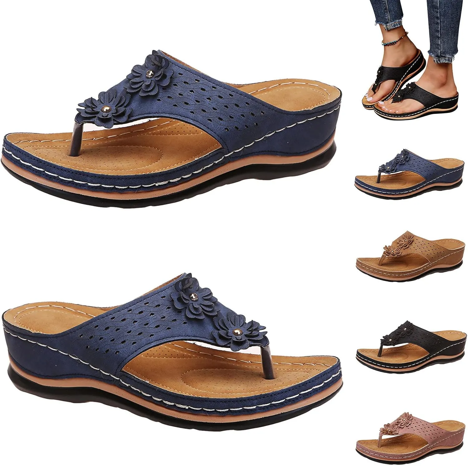 Womens Recovery Walking Sandals Orthopedic with Arch Support Comfortable Summer Beach Casual Outdoor Slides Adjustable Straps Plantar Fasciitis Relief Footwear