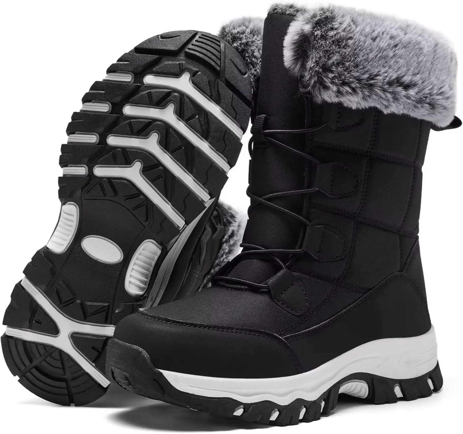 Women's Warm Winter Boots Waterproof Comfortable Snow boots for Cold Weather Mid Calf Insulated shoes