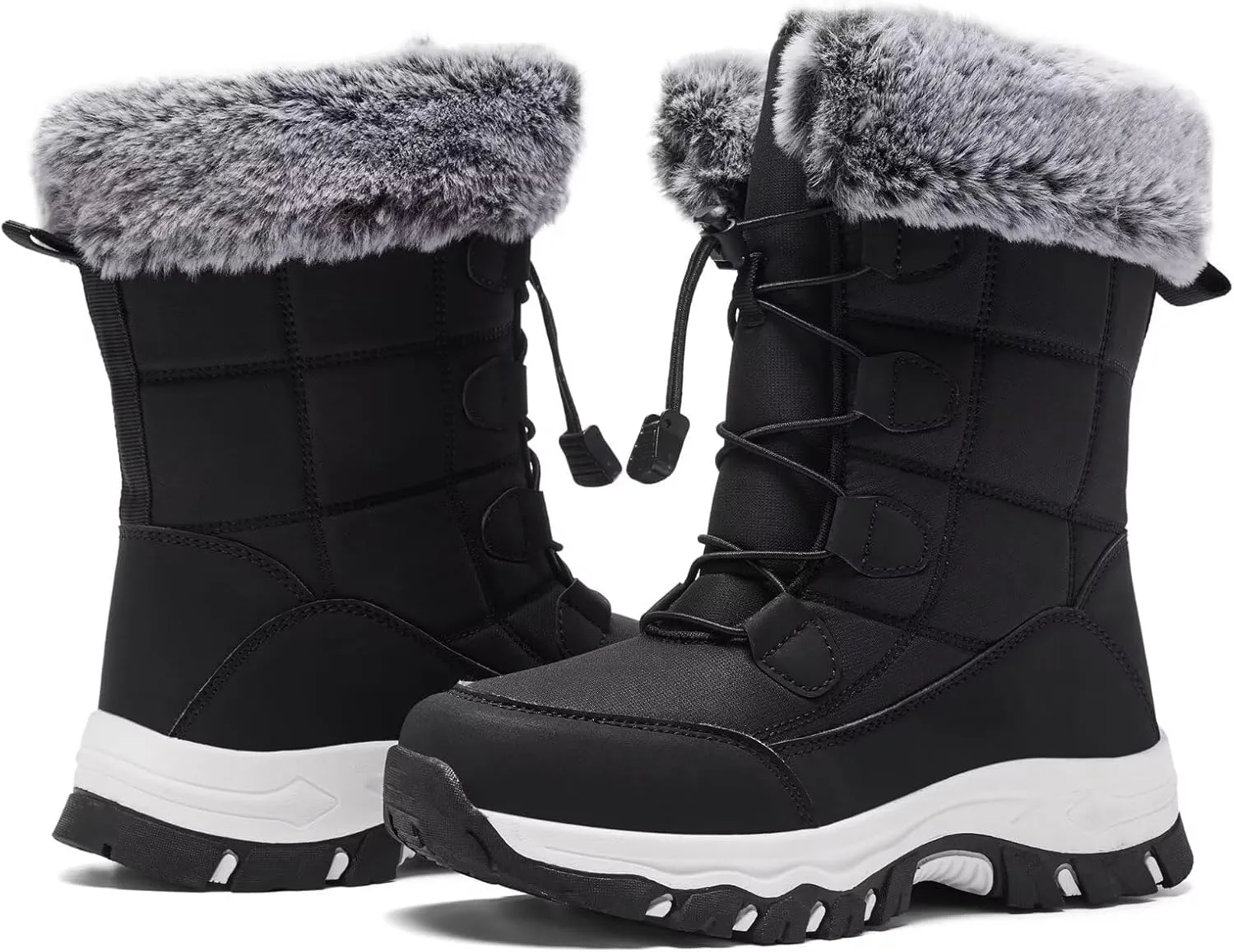 Women's Warm Winter Boots Waterproof Comfortable Snow boots for Cold Weather Mid Calf Insulated shoes