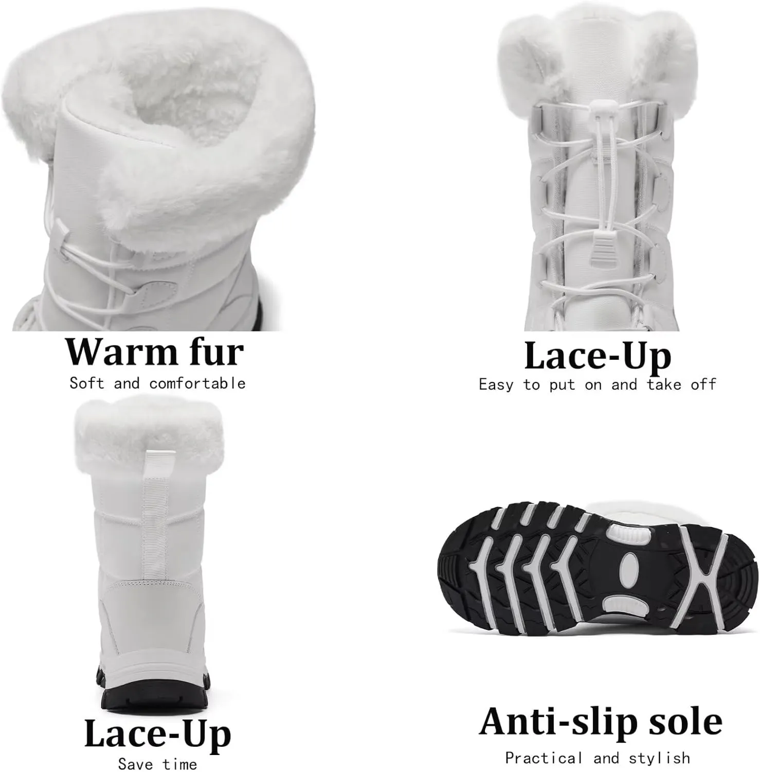 Women's Warm Winter Boots Waterproof Comfortable Snow boots for Cold Weather Mid Calf Insulated shoes