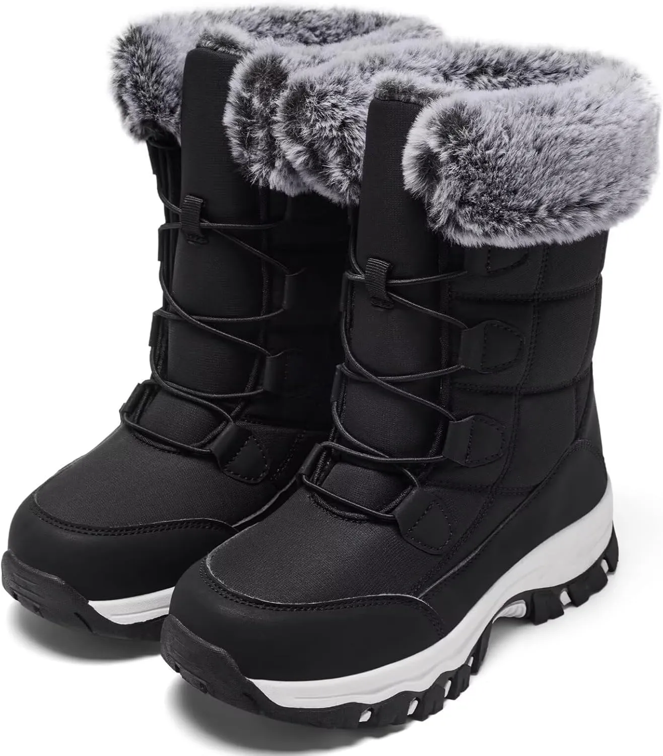 Women's Warm Winter Boots Waterproof Comfortable Snow boots for Cold Weather Mid Calf Insulated shoes