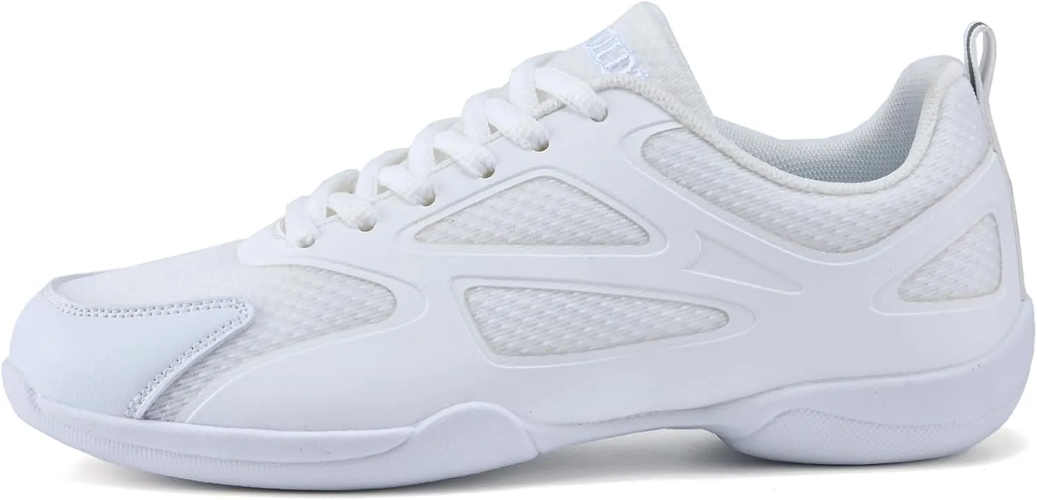 WUIWUIYU Youth Girls Cheer Shoes White Cheerleading Dance Shoes Athletic Training Tennis Walking Competition Sneakers