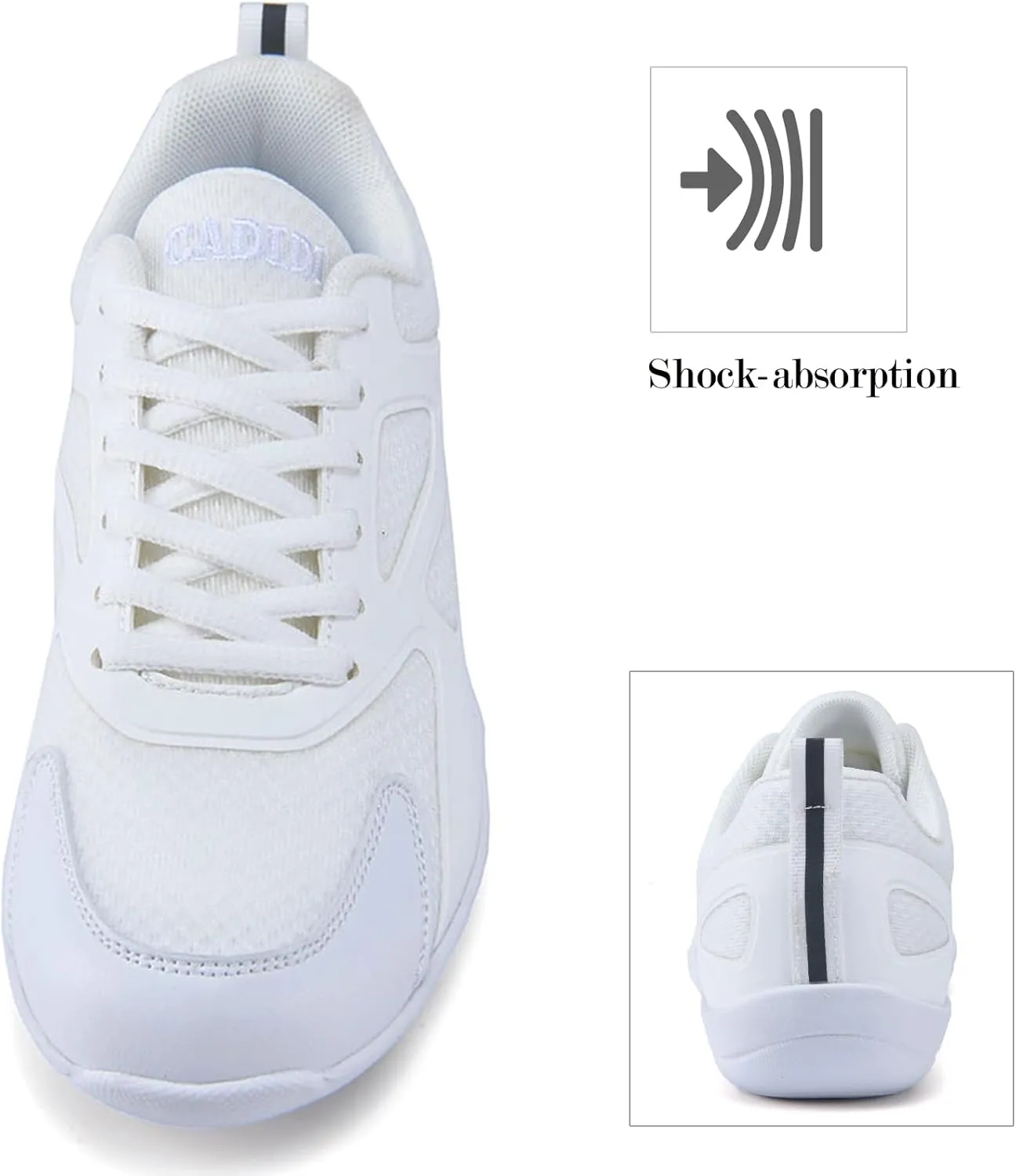 WUIWUIYU Youth Girls Cheer Shoes White Cheerleading Dance Shoes Athletic Training Tennis Walking Competition Sneakers