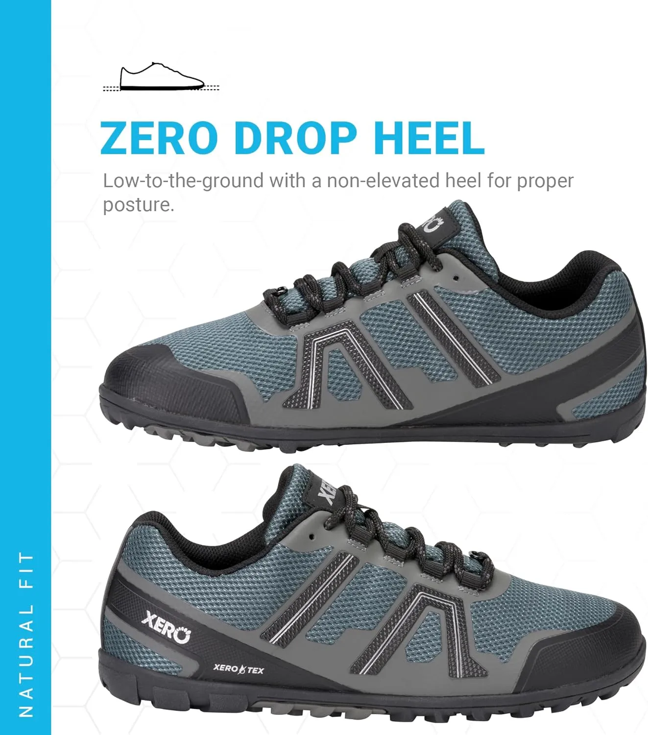 Xero Shoes Men's Mesa Trail Waterproof Barefoot Trail Run Shoe