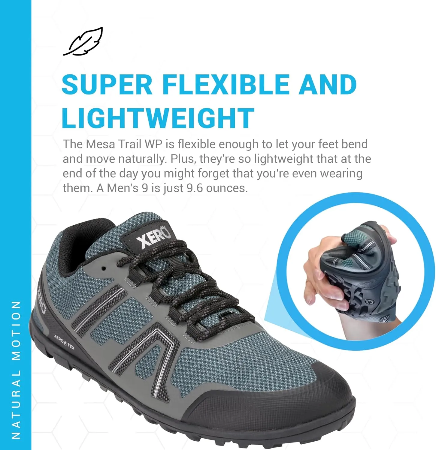 Xero Shoes Men's Mesa Trail Waterproof Barefoot Trail Run Shoe