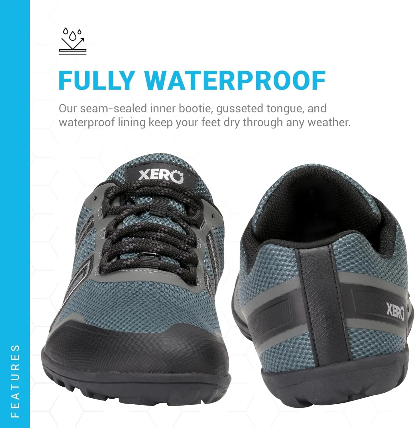 Xero Shoes Men's Mesa Trail Waterproof Barefoot Trail Run Shoe